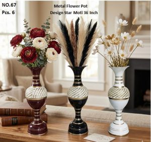 Metal Flower Pot Design Star Moti 36 Inch (No.67)