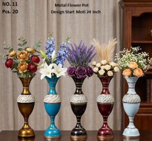 Metal Flower Pot Design Star Moti 24 Inch (No.11)