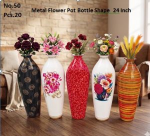 Metal Flower Pot Bottle Shape 24 Inch (No.50)