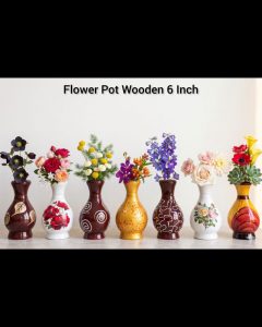 Flower Pot Wooden 6 Inch